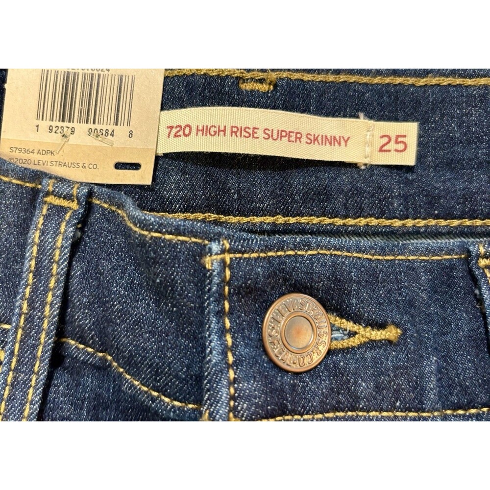 LEVI'S  Women's 720 High Rise Super Skinny Jeans Size 25/30.  0 Medium - Picture 5 of 6